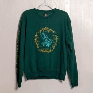 Lord of the Rings Dark Green and Gold Embroidered Crewneck Sweatshirt - Uni. Sm